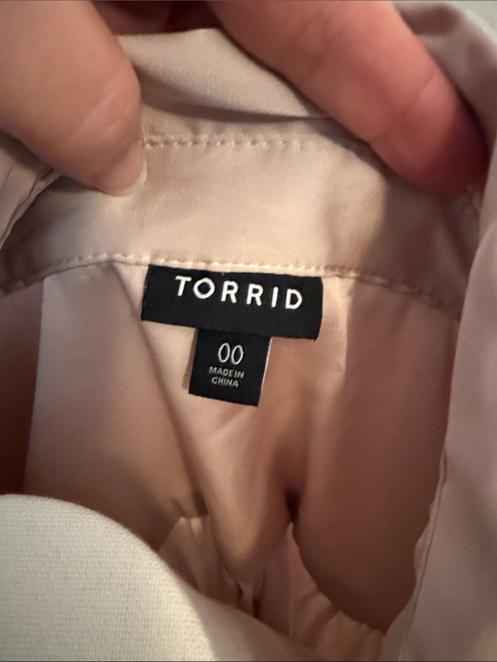 torrid Blush Satin Button-Down Shirt - Picture 2 of 3